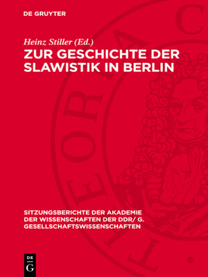 cover image of Zur Geschichte der Slawistik in Berlin